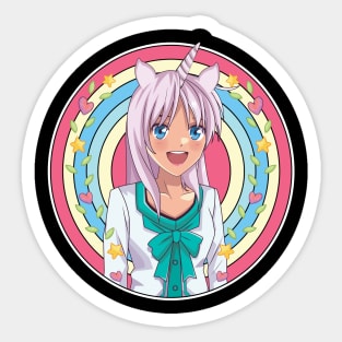 'Japanese Anime Unicorn Girl' Cool Japanese Kawaii Sticker